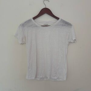 J. Crew White Linen Tee - Size XS